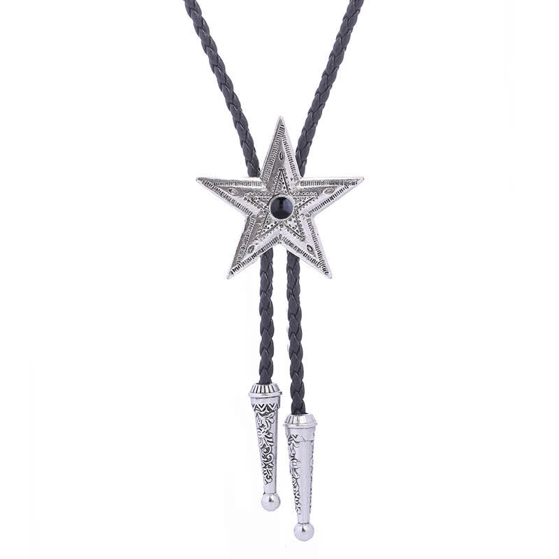 Collar con colgante de estrella de piedra natural vintage Bolo Tie