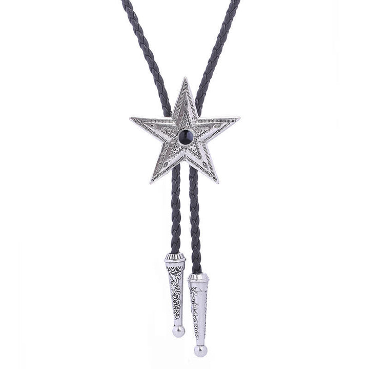 Collar con colgante de estrella de piedra natural vintage Bolo Tie