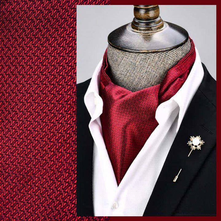 Corbata Ascot con geometría grande y moderna en rojo