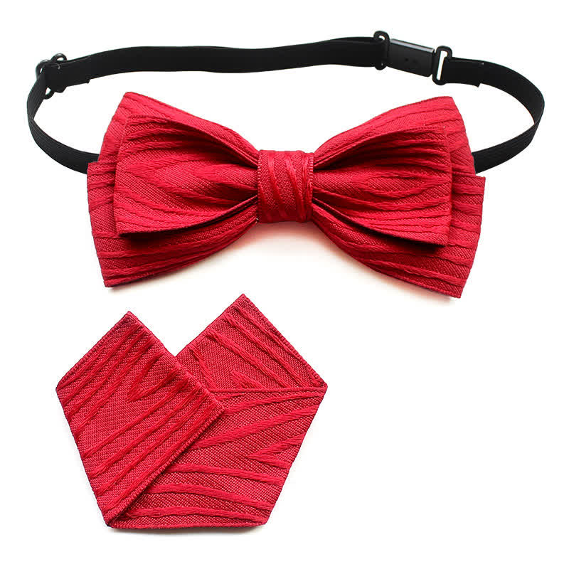 Conjunto de 2 pajaritas plisadas a rayas para hombre