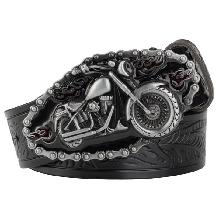 Cinturón de cuero estilo punk rock para motociclista para hombre