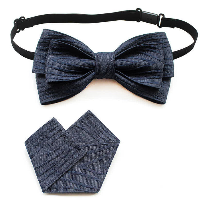 Conjunto de 2 pajaritas plisadas a rayas para hombre