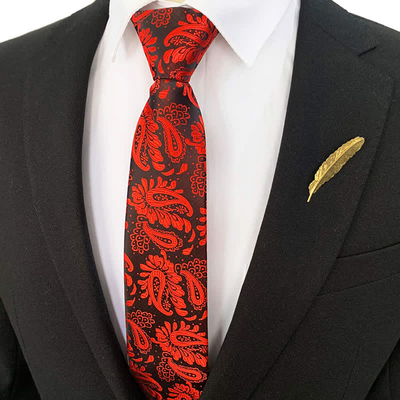 Corbata con cremallera y estampado floral morado y rojo para hombre