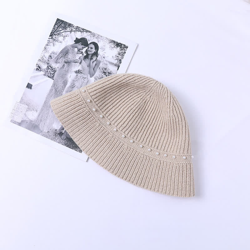 Sombrero de pescador con perlas para vacaciones de mujer