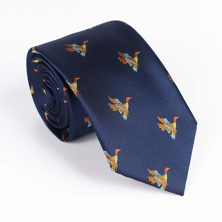 Corbata bordada con pájaro volador para hombre