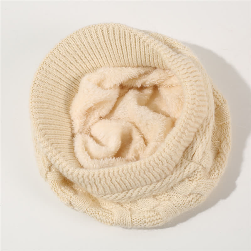 Gorro holgado con visera y forro mullido para mujer