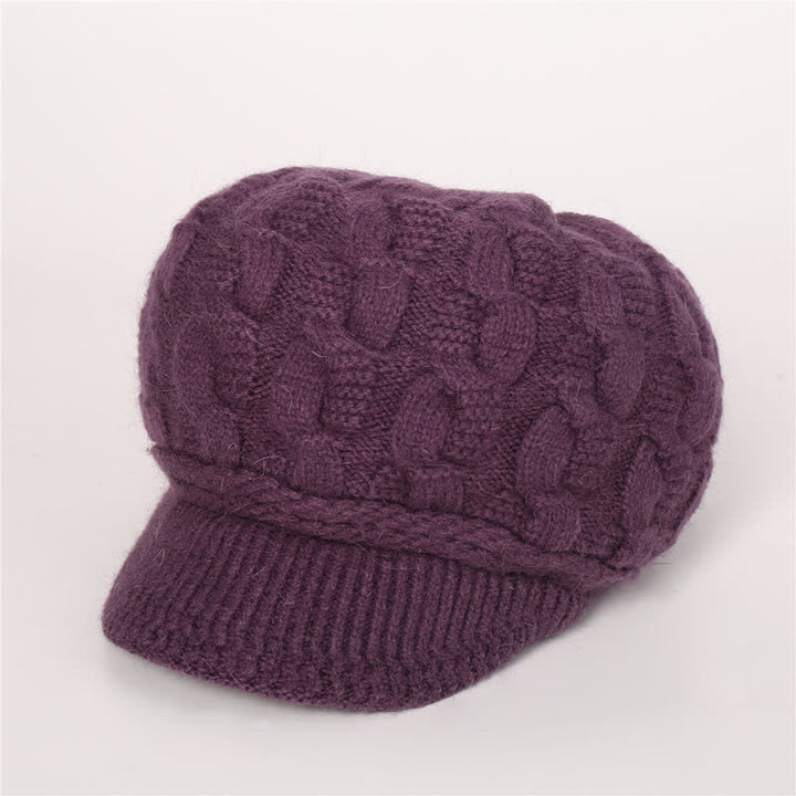 Gorro holgado con visera y forro mullido para mujer