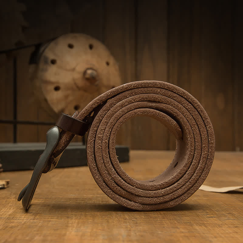 Cinturón de cuero para pantalones retro hecho a mano para hombre