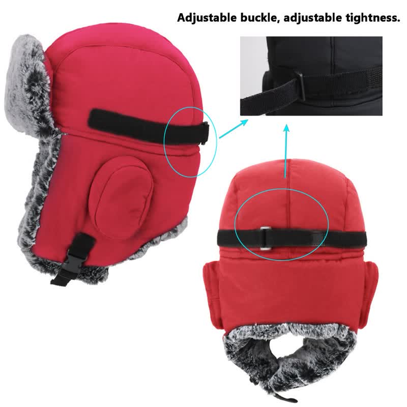 Conjunto de gorro de aviador unisex para exteriores con piel sintética