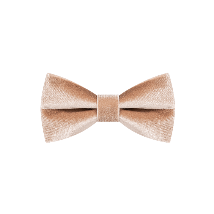 Pajarita de terciopelo color champagne para hombre