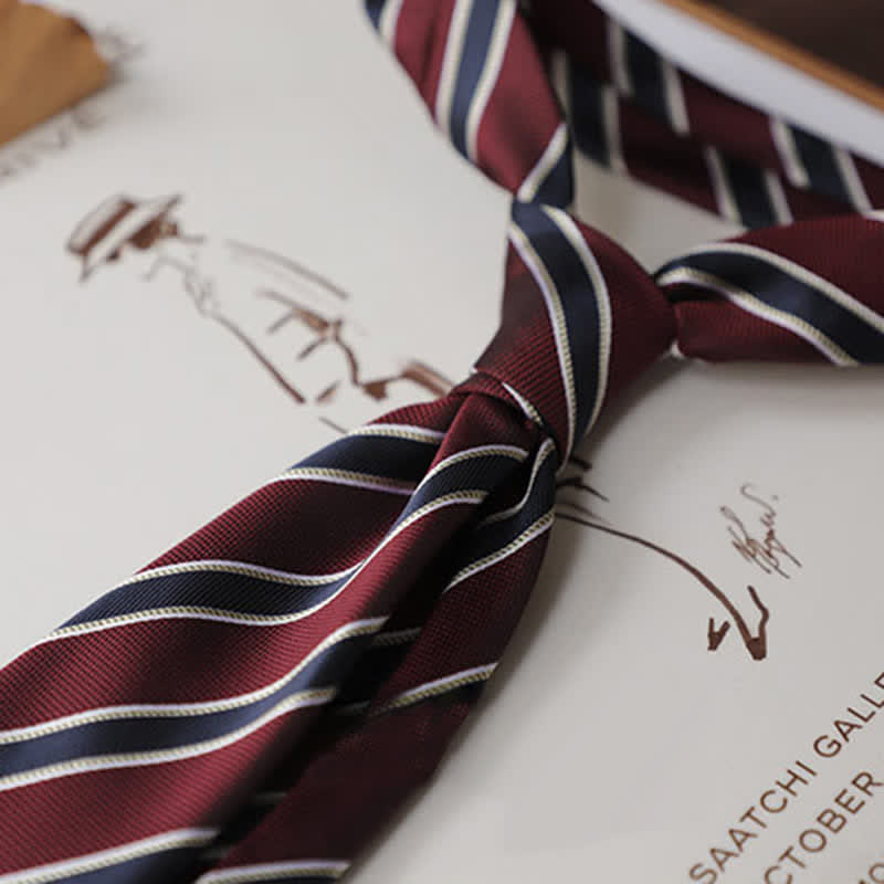 Corbata clásica de rayas para uso diario en la oficina para hombre