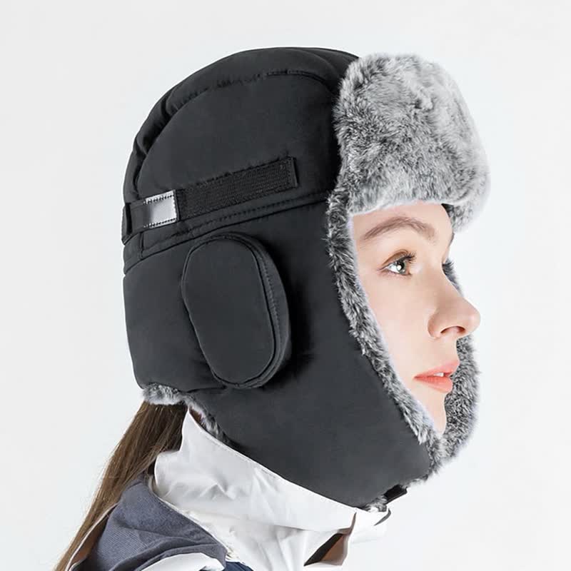 Conjunto de gorro de aviador unisex para exteriores con piel sintética