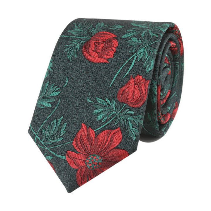 Corbata con tallo y flores novedosas para hombre