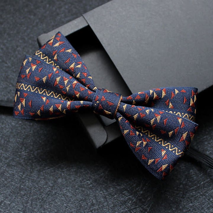 Pajarita de dos capas con estampado abstracto para hombre
