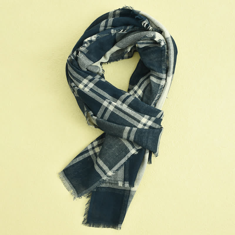 Bufanda informal de cuadros estilo británico para hombre