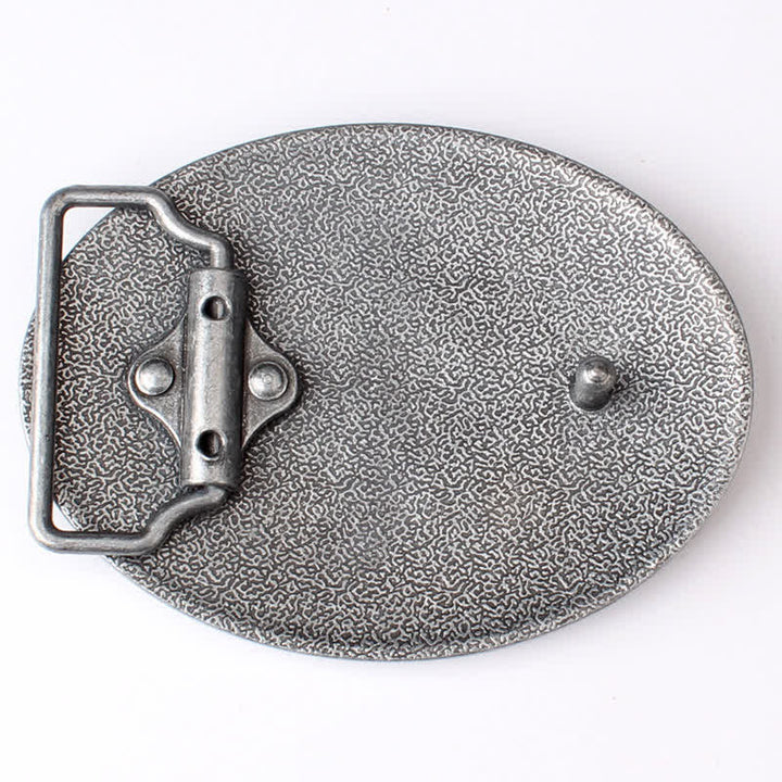 Cinturón de cuero con hebilla de cuentas turquesas para hombre, hecho a mano, con caballos corriendo