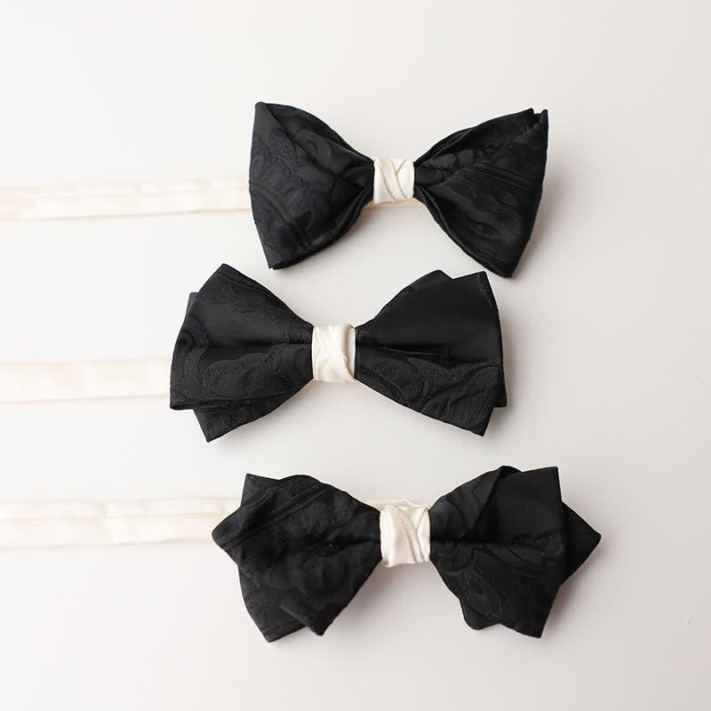 Pajarita elegante negra y blanca a juego para hombre