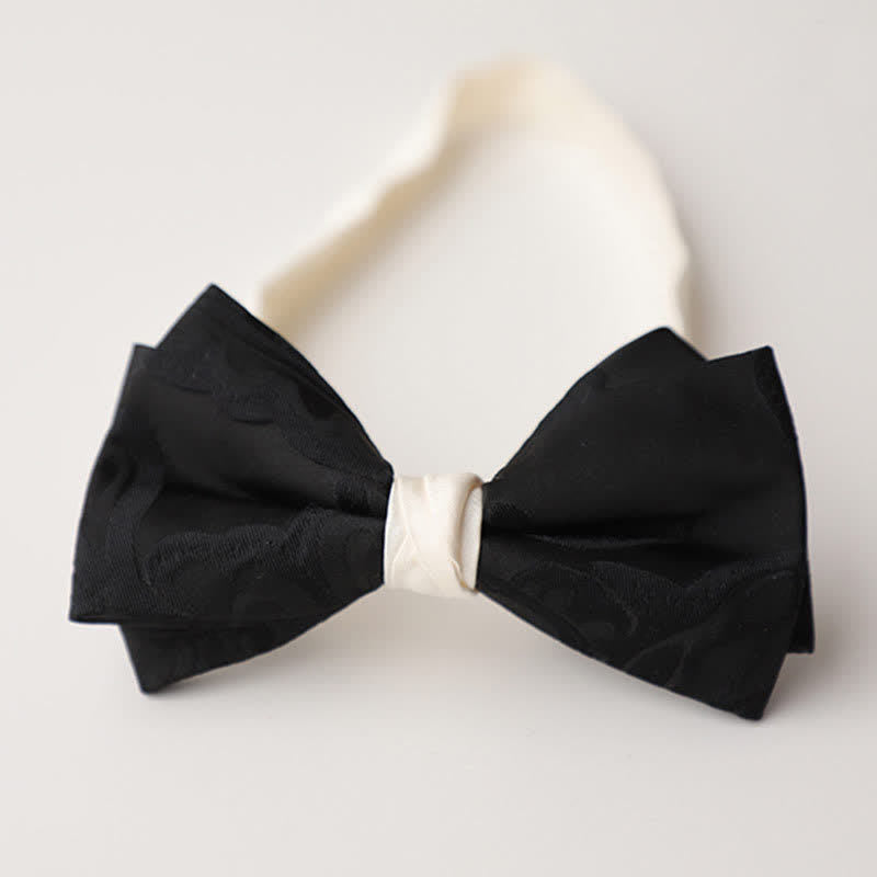 Pajarita elegante negra y blanca a juego para hombre