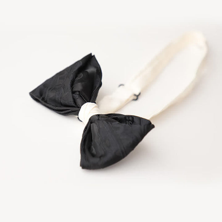 Pajarita elegante negra y blanca a juego para hombre