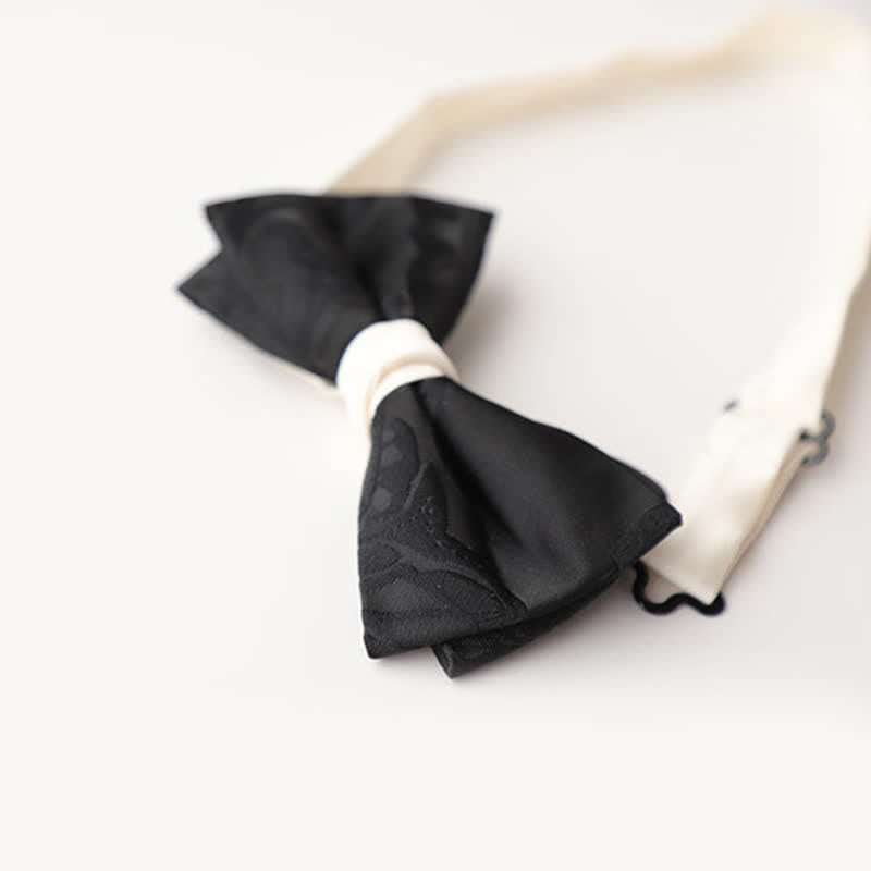 Pajarita elegante negra y blanca a juego para hombre