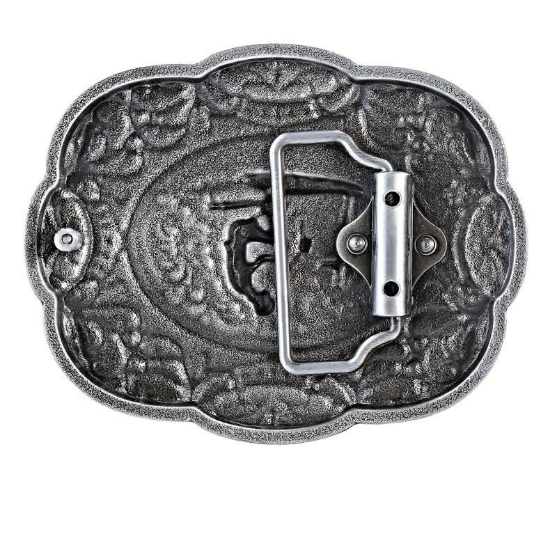 Cinturón de cuero con hebilla estilo western para hombre, hecho a mano, para rezar de rodillas