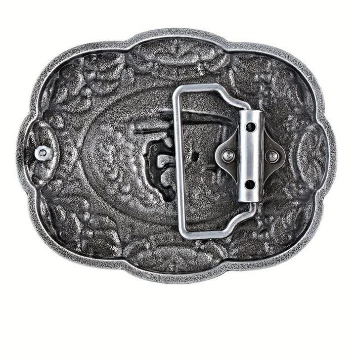 Cinturón de cuero con hebilla estilo western para hombre, hecho a mano, para rezar de rodillas