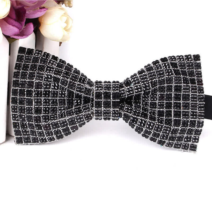 Pajarita de fiesta lujosa con brillantes diamantes de imitación para hombre