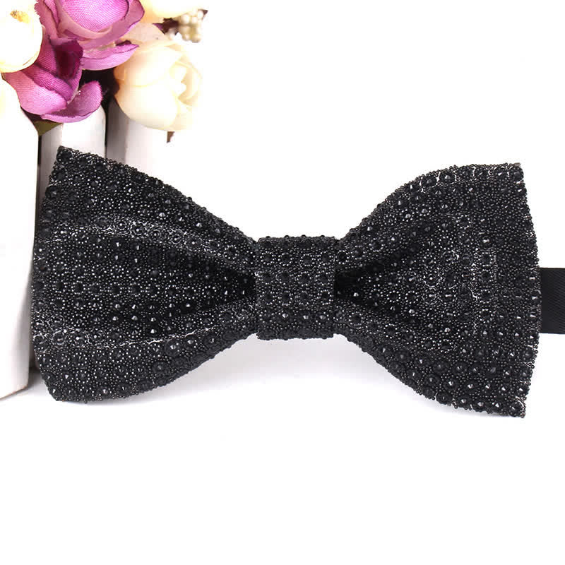 Pajarita de fiesta lujosa con brillantes diamantes de imitación para hombre