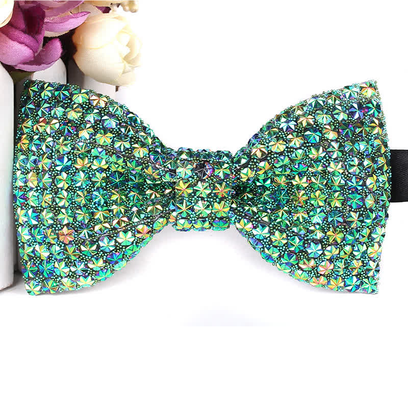 Pajarita de fiesta lujosa con brillantes diamantes de imitación para hombre