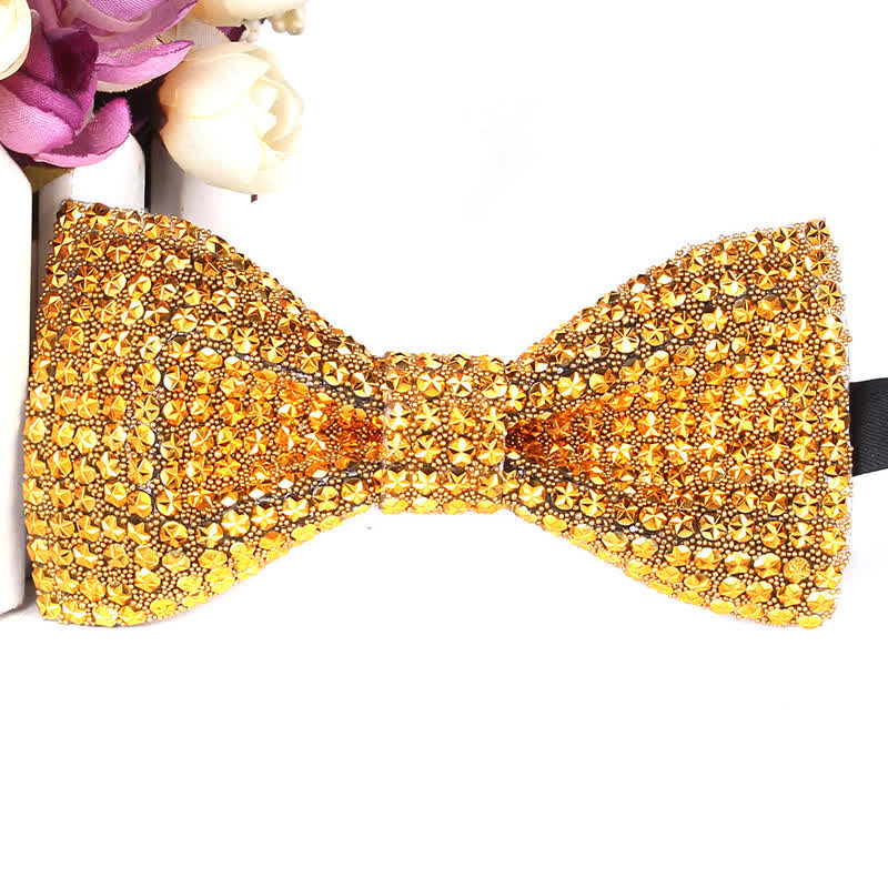 Pajarita de fiesta lujosa con brillantes diamantes de imitación para hombre
