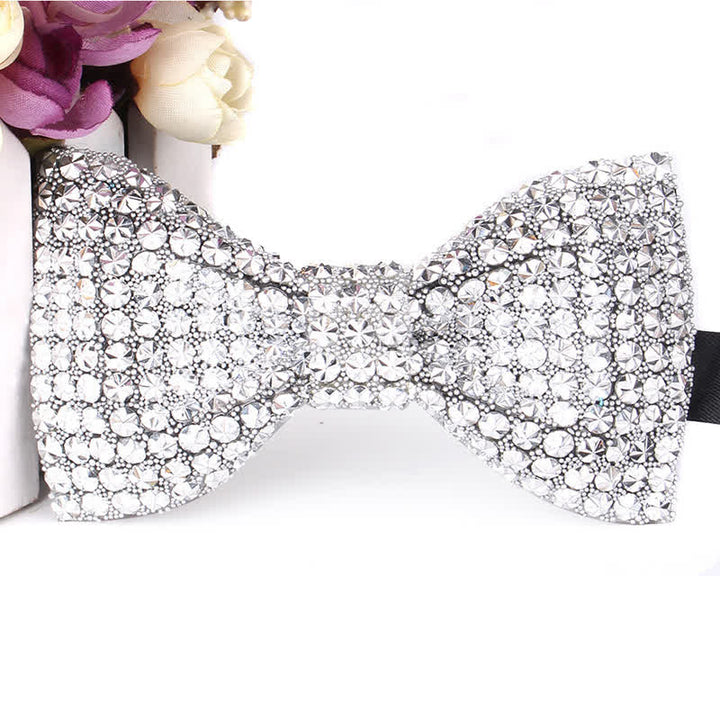 Pajarita de fiesta lujosa con brillantes diamantes de imitación para hombre