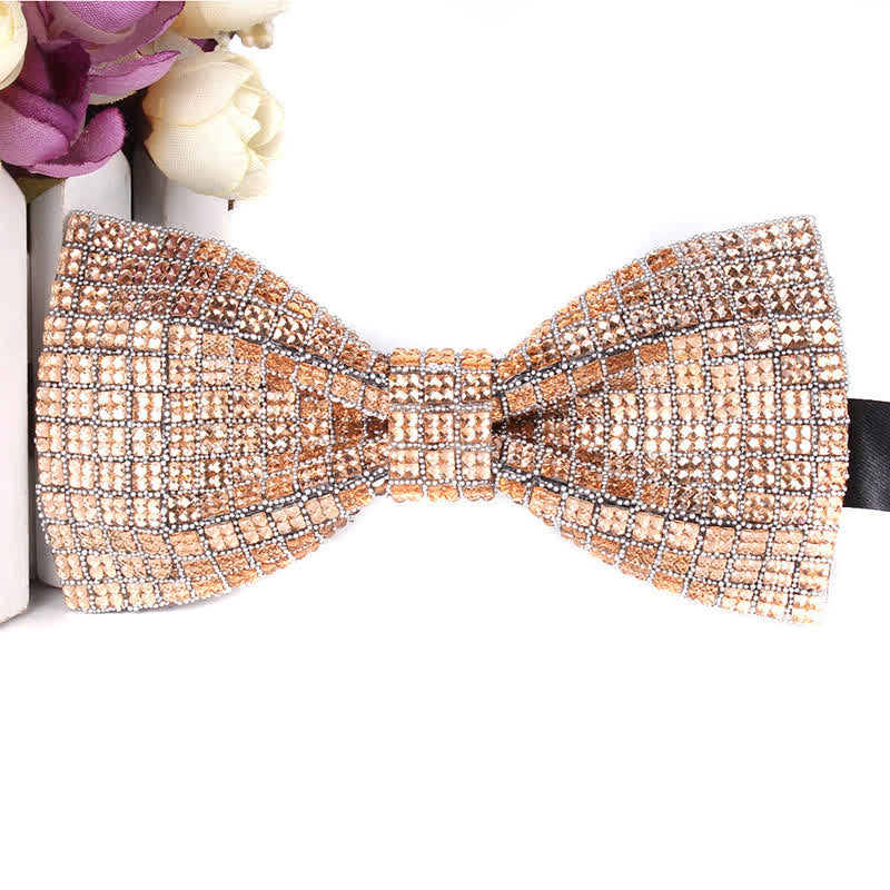 Pajarita de fiesta lujosa con brillantes diamantes de imitación para hombre