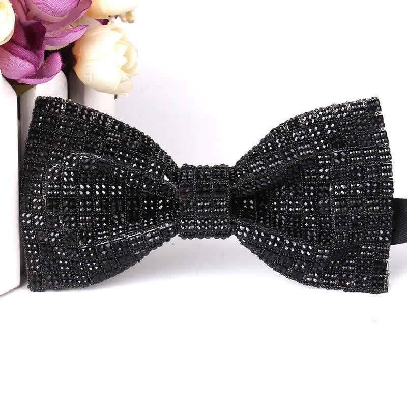 Pajarita de fiesta lujosa con brillantes diamantes de imitación para hombre