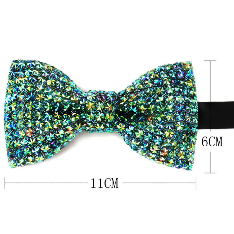 Pajarita de fiesta lujosa con brillantes diamantes de imitación para hombre