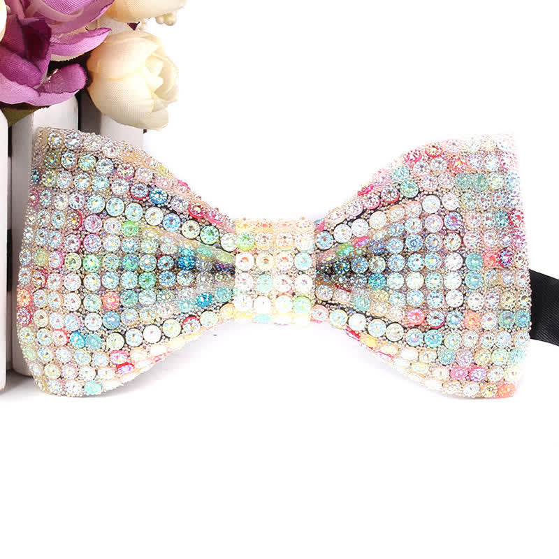 Pajarita de fiesta lujosa con brillantes diamantes de imitación para hombre