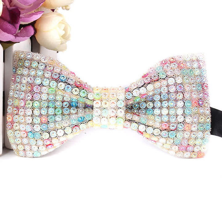 Pajarita de fiesta lujosa con brillantes diamantes de imitación para hombre