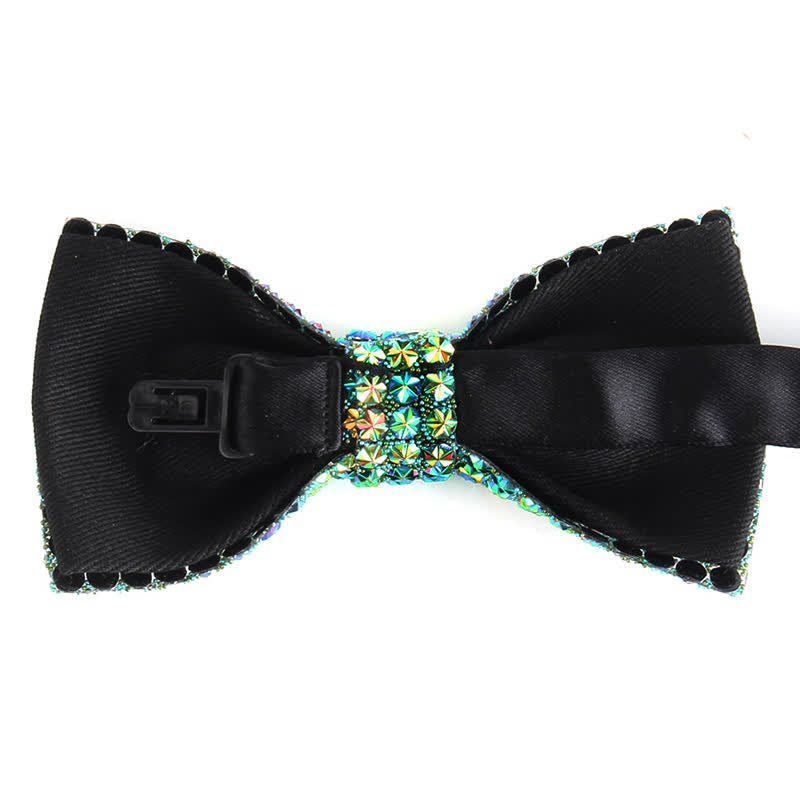 Pajarita de fiesta lujosa con brillantes diamantes de imitación para hombre