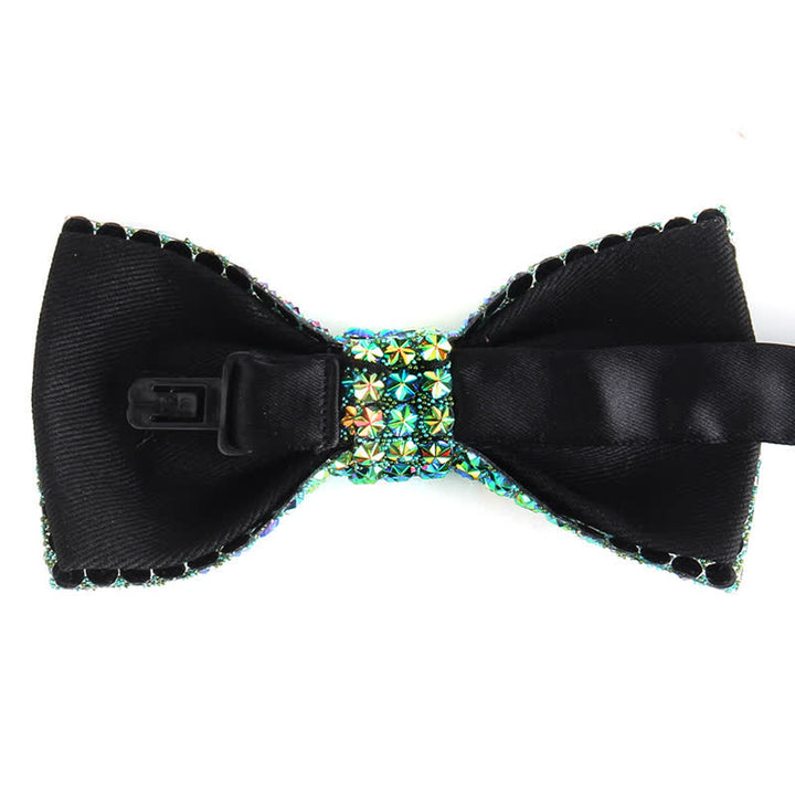 Pajarita de fiesta lujosa con brillantes diamantes de imitación para hombre