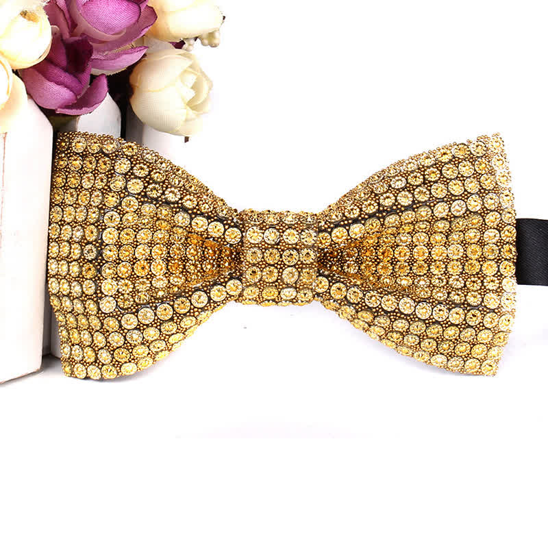 Pajarita de fiesta lujosa con brillantes diamantes de imitación para hombre