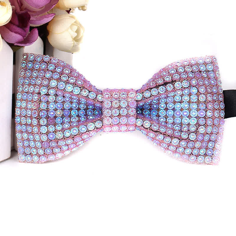 Pajarita de fiesta lujosa con brillantes diamantes de imitación para hombre