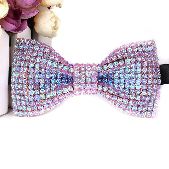 Pajarita de fiesta lujosa con brillantes diamantes de imitación para hombre