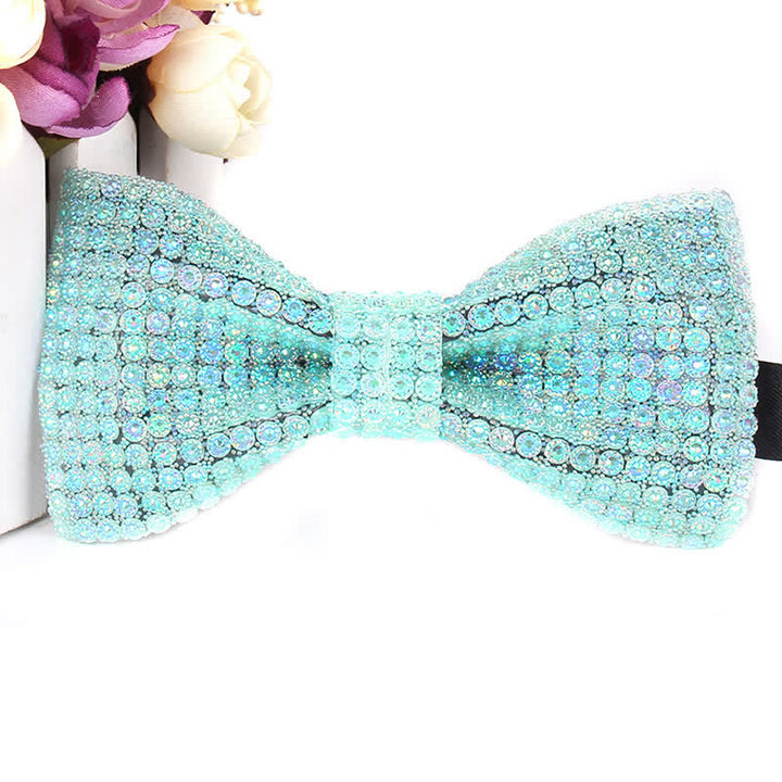 Pajarita de fiesta lujosa con brillantes diamantes de imitación para hombre