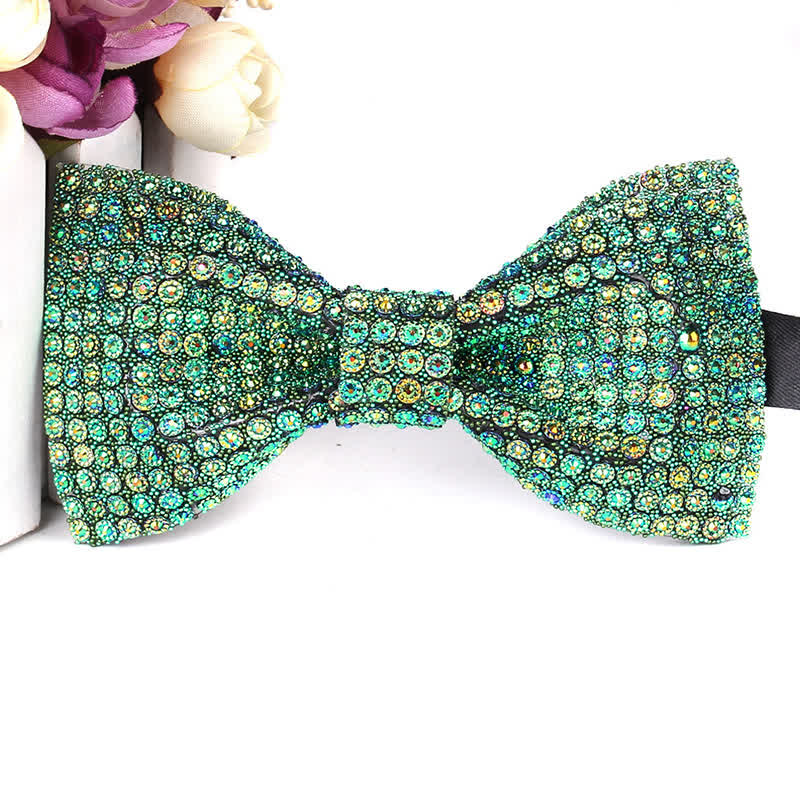 Pajarita de fiesta lujosa con brillantes diamantes de imitación para hombre