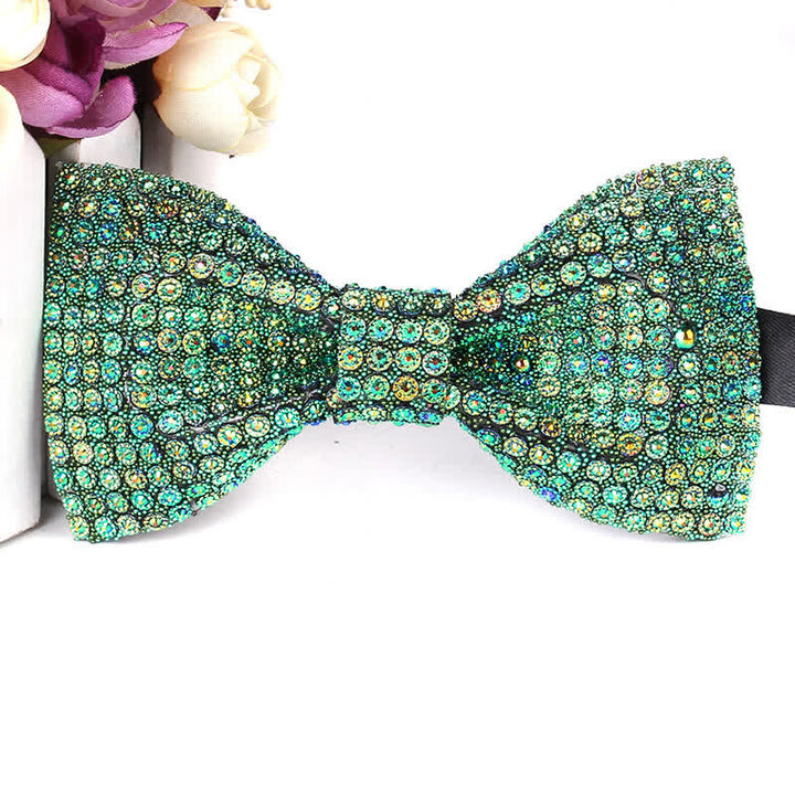 Pajarita de fiesta lujosa con brillantes diamantes de imitación para hombre