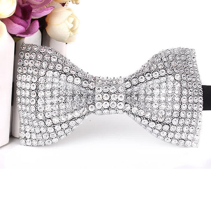 Pajarita de fiesta lujosa con brillantes diamantes de imitación para hombre