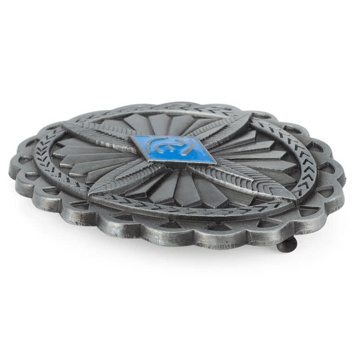 Cinturón de cuero con hebilla de tótem tribal indio para hombre, hecho a mano