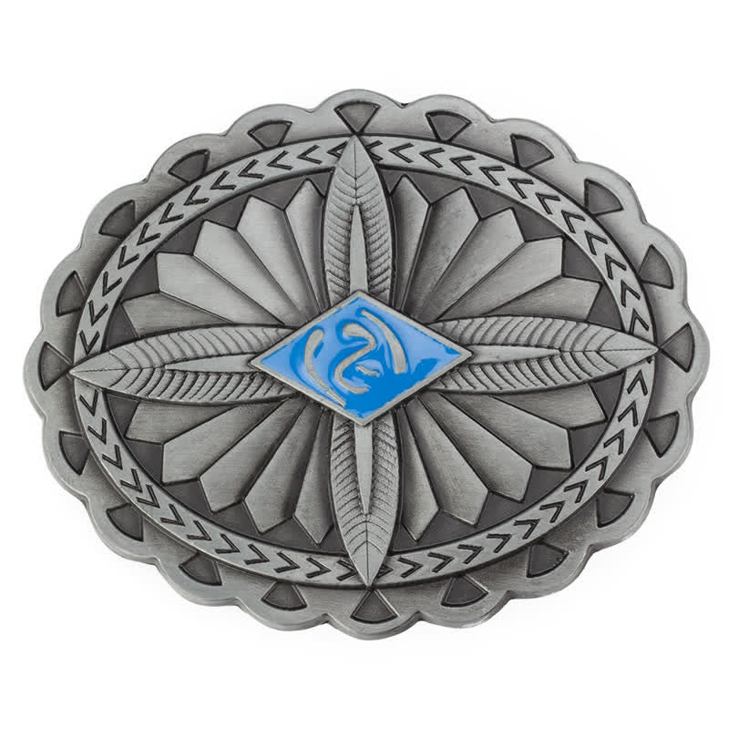 Cinturón de cuero con hebilla de tótem tribal indio para hombre, hecho a mano
