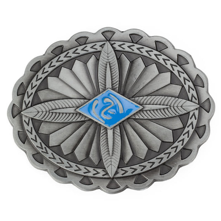 Cinturón de cuero con hebilla de tótem tribal indio para hombre, hecho a mano