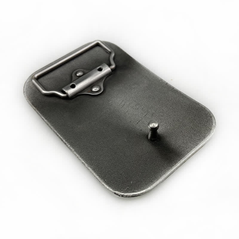 Cinturón de cuero con hebilla y diseño de hojas volutas para hombre hecho a mano