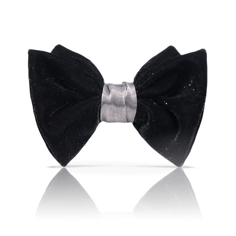 Pajarita elegante de terciopelo negro para hombre
